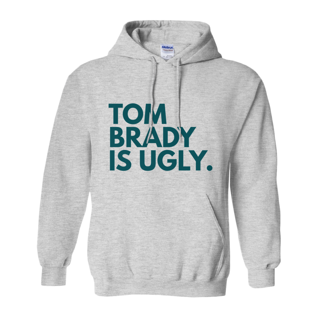 TB12 Store Tom Brady Men's Small Gray Embroidered Logo 2 Sided Hoodie  Sweatshirt